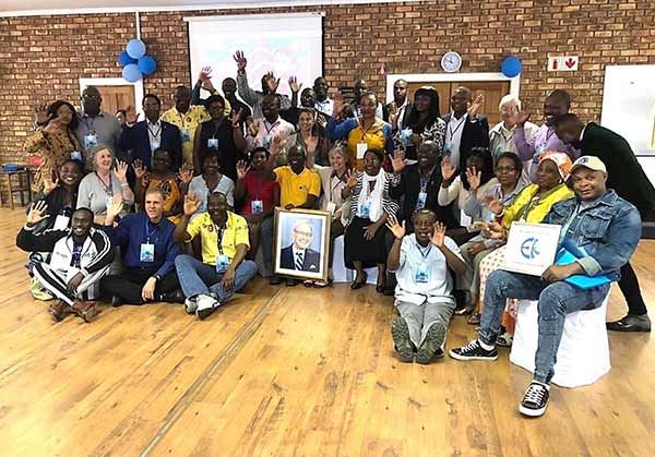 Members of Eckankar taking a group picture in South Africa